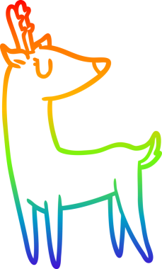 gökkuşağı gradyanı çizimi bir insan tarafından çizilmiş bir karikatür geyiği