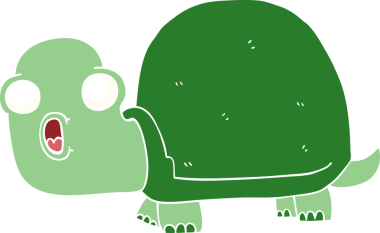 Bir insan tarafından çizilen karikatür şoklu kaplumbağa.