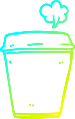 Bir insan tarafından çizilmiş bir kahve fincanının soğuk gradyan çizimi