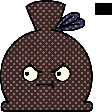 Bir insan tarafından çizilmiş bir çuval karikatürü.