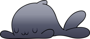 bir insan tarafından çizilmiş gölgelenmiş garip karikatür balinası