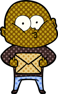 Bir insan tarafından çizilmiş kel bir adam.