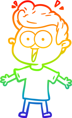 Bir insan tarafından çizilmiş gökkuşağı gradyan çizgi çizimi.