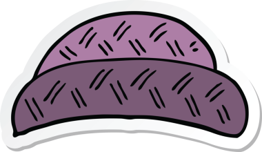 Bir insan tarafından çizilmiş bir çizgi film şapkasının çıkartması.