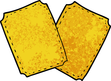 Bir insan tarafından çizilmiş çizgi film biletleri.