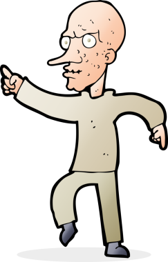 Bir insan tarafından çizilmiş kızgın yaşlı bir adam.