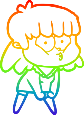 gökkuşağı gradyan çizimi bir insan tarafından çizilmiş bir çizgi film ıslık kızı