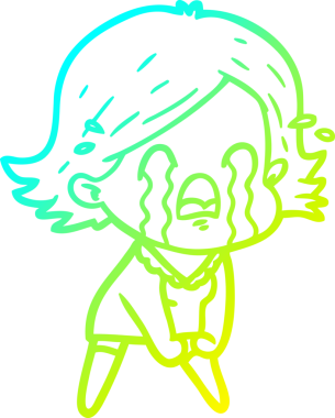 Bir insan tarafından çizilmiş ağlayan bir karikatür çizimi.