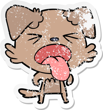 Bir insan tarafından çizilmiş iğrenç bir karikatür çıkartması.