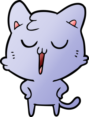 Bir insan tarafından çizilmiş çizgi film kedisi.