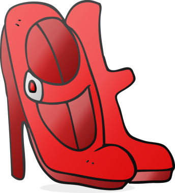 Bir insan tarafından çizilmiş yüksek topuklu ayakkabılar.