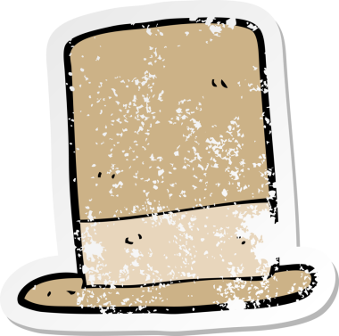 Bir insan tarafından çizilmiş eski bir çizgi filmin gerilimli çıkartması.