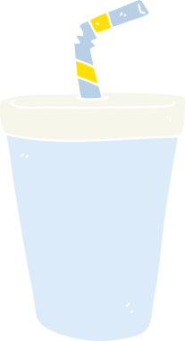 Bir insan tarafından çizilen gazozun düz renk çizimi