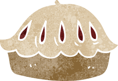 Bir insan tarafından çizilmiş çizgi film pastası.