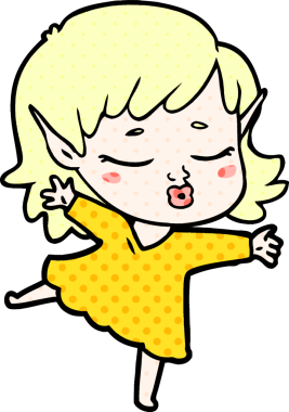 Bir insan tarafından çizilmiş güzel elf kızı.