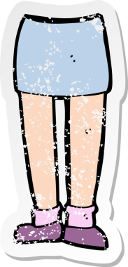 Bir insan tarafından çizilmiş çizgi film bacaklarının gerilimli yapıştırması.