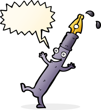 bir insan tarafından çizilmiş konuşma balonlu çizgi film karakteri