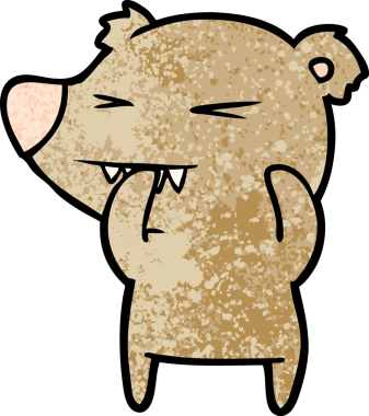 Bir insan tarafından çizilmiş kızgın ayı çizgi filmi.