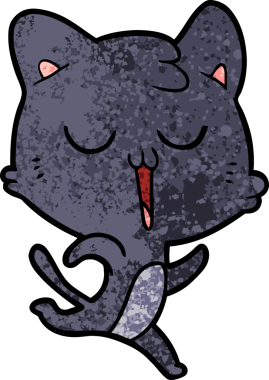 Bir insan tarafından çizilmiş çizgi film kedisi.