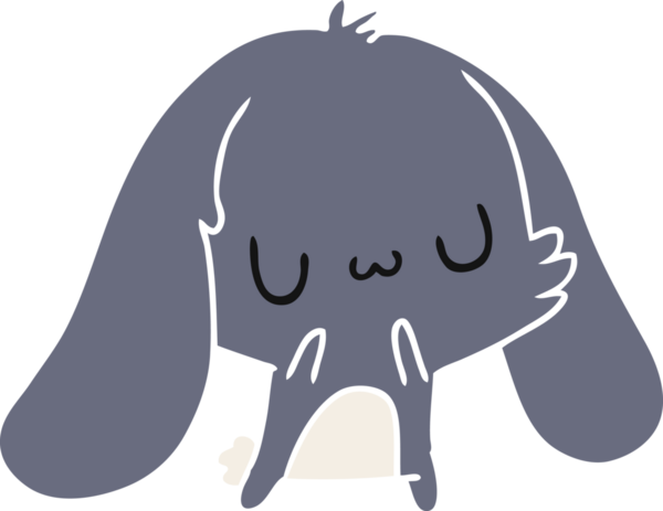 Çizim: kawaii şirin tüylü tavşan bir insan tarafından çizilmiş.