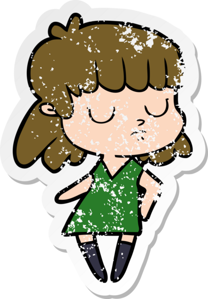 Bir insan tarafından çizilmiş ilgisiz bir karikatür çıkartması.