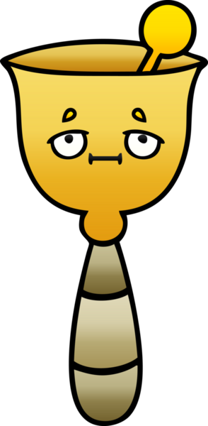 Bir insan tarafından çizilmiş okul çanının gölgeli karikatürü