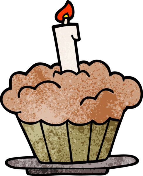 Bir insan tarafından çizilmiş karalama doğum günü pastası.