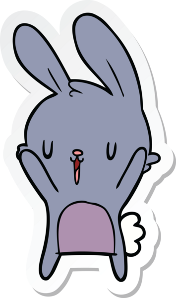 Bir insan tarafından çizilmiş şirin bir tavşanın çıkartması.