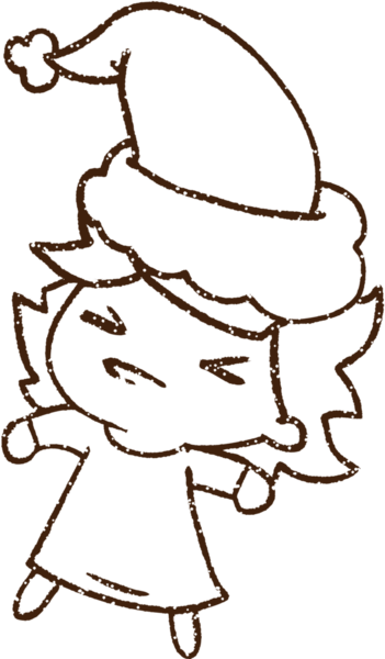 Bir insan tarafından çizilen Noel Kadını Kömür Çizimi