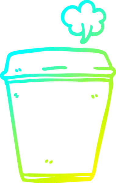 Bir insan tarafından çizilmiş bir kahve fincanının soğuk gradyan çizimi