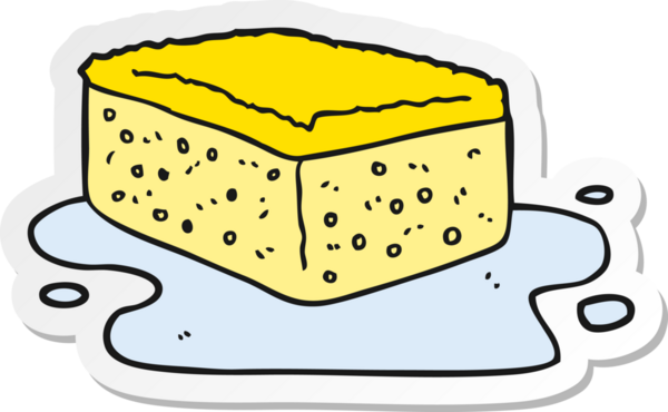 Bir insan tarafından çizilmiş karikatür süngerinin çıkartması.