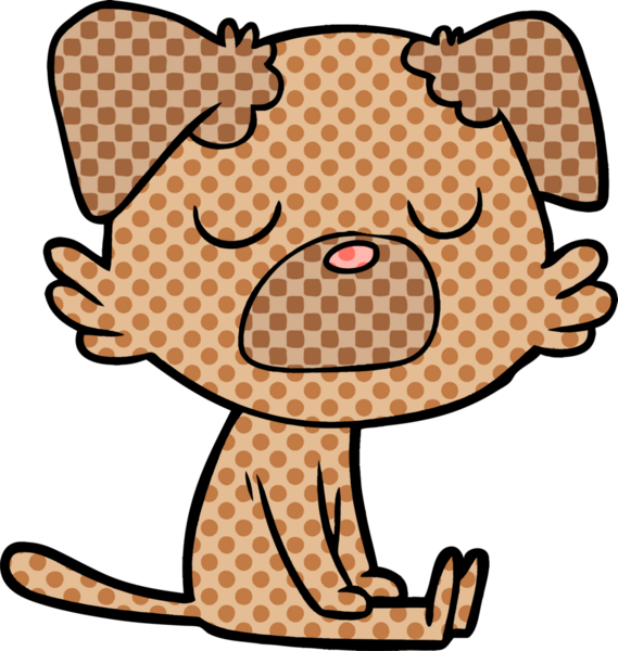 Bir insan tarafından çizilmiş çizgi film köpeği.