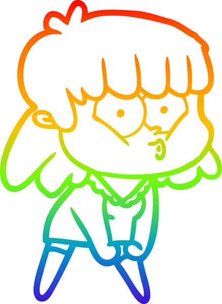 gökkuşağı gradyan çizimi bir insan tarafından çizilmiş bir çizgi film ıslık kızı