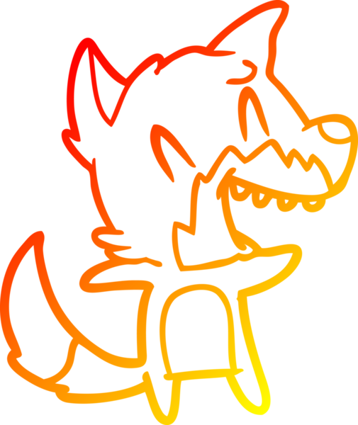 Bir insan tarafından çizilmiş gülen tilki çizgi filmi.