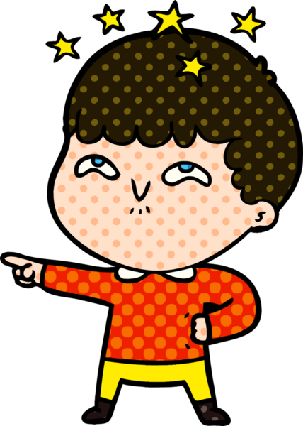 çizgi film bir insan tarafından çizilmiş hayret verici çocuk.