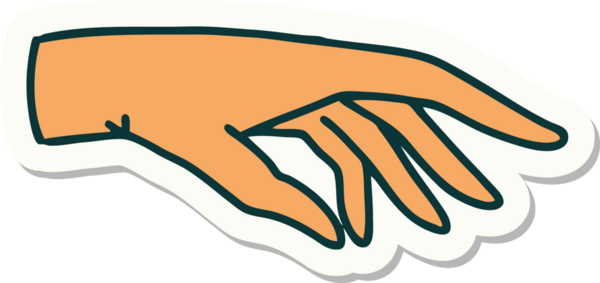 Bir insan tarafından çizilmiş geleneksel bir el dövmesi çıkartması.