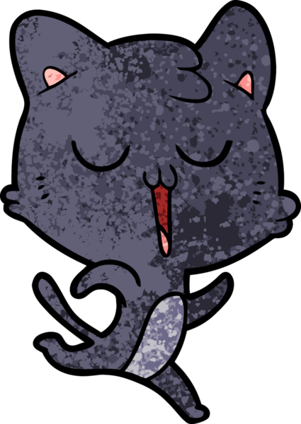 Bir insan tarafından çizilmiş çizgi film kedisi.