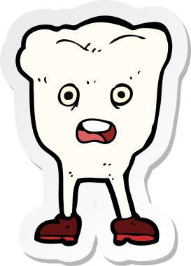 Bir insan tarafından çizilmiş çizgi film dişinin çıkartması.