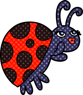 bir insan tarafından çizilmiş uğur böceği çizgi filmi