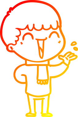 Bir insan tarafından çizilmiş mutlu bir adamın çizgi çizimi.