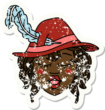 Retro Dövme Tarzı İnsan Ozan Karakteri Bir İnsan Tarafından Çizilmiş