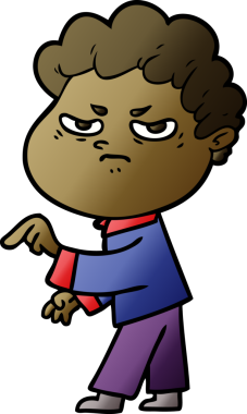 Bir insan tarafından çizilmiş kızgın bir adam.