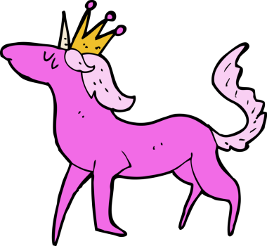 Bir insan tarafından çizilmiş tek boynuzlu at çizgi filmi.