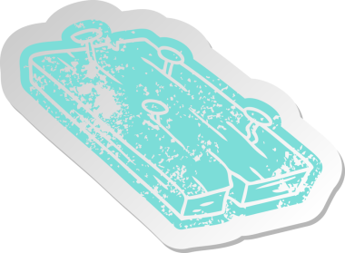 Bir insan tarafından çizilmiş tahtadaki çivili eski bir karikatür.