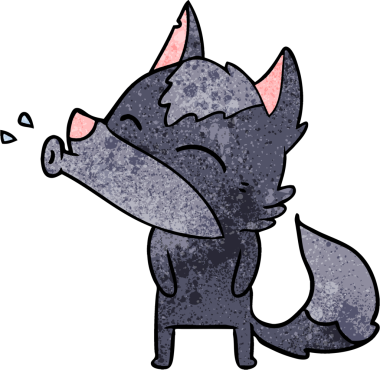 Bir insan tarafından çizilmiş uluyan kurt çizgi filmi.