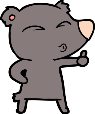 bir insan tarafından çizilmiş bir karikatür ıslık ayısı