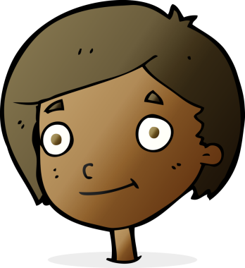 Bir insan tarafından çizilmiş mutlu çocuk çizgi filmi.