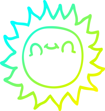 Bir insan tarafından çizilmiş karikatür güneş ışığı çizimi