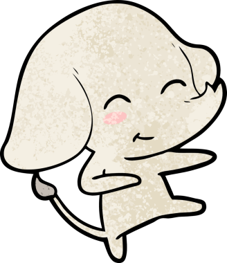 Bir insan tarafından çizilmiş şirin bir fil.