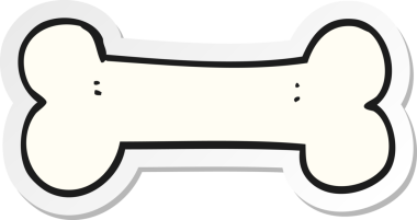 Bir insan tarafından çizilmiş bir karikatür kemiği çıkartması.